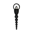 Adam & Eve Vibrating Silicone Anal Beads Black with graduated design for comfortable anal play