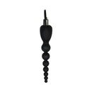 Adam & Eve Vibrating Silicone Anal Beads Black - graduated silicone anal beads with removable bullet vibe.