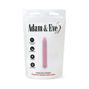 Adam & Eve Velvet Kiss 6 Inch Vibrator Light Pink packaging featuring powerful slimline vibrator.