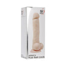 Adam & Eve Adam's True Beige 7 Inch Dildo in packaging with realistic details and suction cup base