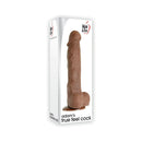Adam & Eve Adam's True Feel Brown 7 Inch Dildo in packaging, showcasing its lifelike design and dual-density construction.