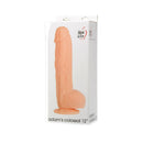 Adam & Eve Adam's Colossal 12 Inch Dildo Beige packaging with a realistic design and life-like detail.
