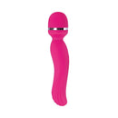 Adam & Eve Intimate Curves Rechargeable Wand Massager in vibrant pink with sleek design.
