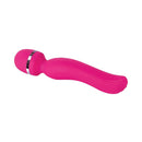 Adam & Eve Intimate Curves Rechargeable Wand Massager in vibrant pink with ergonomic design.