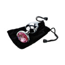 Adam & Eve Pink Gem Anal Plug Large with pink gem and black storage pouch, perfect for enhancing sensations.