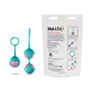 Adam & Eve Eve's Silicone Kegel Training Set featuring a single and duo ball trainer in teal and pink.
