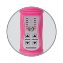Control panel of Adam & Eve Eve's First Thruster Rabbit Vibrator with rotation and vibration settings in pink