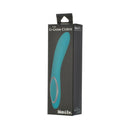 Adam & Eve G-Gasm Curve G-Spot Vibrator Teal packaging designed for G-spot stimulation with multiple vibration modes.
