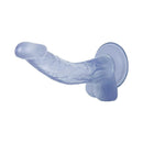 Adam & Eve Cool Curve 8 Inch Jelly Dildo Blue featuring realistic design and suction base for versatile use.
