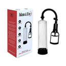 Adam & Eve Starter Penis Pump Clear with a vacuum suction feature for enhanced erections.