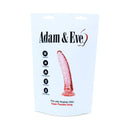 Adam & Eve Pink Jelly Realistic Dildo in packaging highlighting its lifelike feel and flexible design.