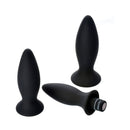 Image of Adam & Eve Rechargeable Vibrating Anal Plug Trainer Kit featuring three graduated silicone plugs.
