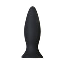 Adam & Eve Rechargeable Vibrating Anal Plug Trainer Kit - black silicone anal plug with tapered tip and flared base.