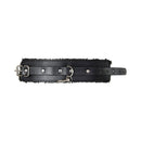 Adam & Eve Hog Tie Bondage Kit Black leather restraint with adjustable buckle and fur trim for bondage play.
