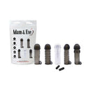 Adam & Eve Vibrating Penis Sleeve Kit with five textured sleeves and bullet vibrator packaging.