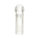 Adam & Eve Vibrating Penis Sleeve Kit textured clear sleeve for enhanced sensations.