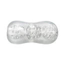 Adam & Eve Clear Triple Chamber Ball Drainer Stroker with textured zones for enhanced stimulation.