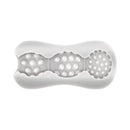 Adam & Eve Clear Triple Chamber Ball Drainer Stroker with textured zones for stimulation and pleasure.