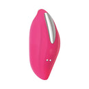 Adam & Eve Eve's Rechargeable Vibrating Panty With Remote contoured silicone vibe in vibrant pink color.