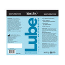 Adam & Eve Masturbator Lubricant 8 Oz label showing water-based formulation and usage instructions.