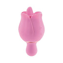 Adam & Eve Eve's Ravishing Clit Flicking Rose Vibrator in pink silicone, featuring a tongue-shaped clitoral stimulator.