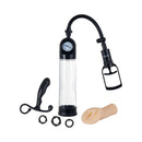 Adam & Eve Adam's Pleasure Kit For Him includes a penis pump and accessories for health and pleasure.