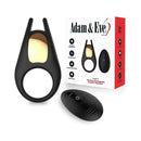 Adam & Eve Lucas II Vibrating Couple's Stimulator Black with packaging and remote for enhanced pleasure.