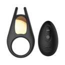 Adam & Eve Lucas II Vibrating Couple's Stimulator Black with rechargeable ring and remote control.