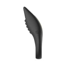 Adam & Eve Lucas II Vibrating Couple's Stimulator Black side view, showcasing its ergonomic design and ticklers.