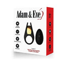 Adam & Eve Lucas II Vibrating Couple's Stimulator Black packaging featuring rechargeable vibrating ring and features.