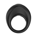 Adam & Eve Alan Vibrating Rechargeable Cock Ring Black, black silicone ring with embedded vibrator