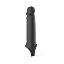 Adam & Eve Adams Xl Vibrating Extension Silicone With Remote Control in sleek black design.