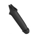 Adam & Eve Adams Xl Vibrating Extension Silicone With Remote Control showcasing sleek black silicone design.