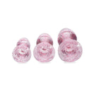 Adam & Eve Glitter Gem Butt Plug Set Pink features three graduated plugs with sparkling pink glitter.