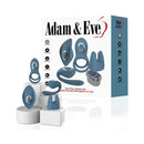 Adam & Eve Four-play Vibrator Set featuring five silicone toys and a rechargeable vibrating base.