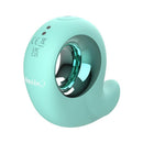 Adam & Eve Curvy Cutie Pleasure Combo Thumping Vibrator in mint green, designed for dual stimulation.
