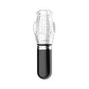 Adam & Eve Adam's Gawk Gawk 3.0 Thrusting Vibrating Sleeve with a clear textured sleeve and sleek black base