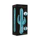 Adam & Eve Eve's Thrusting Triple Joy Rabbit Vibrator packaging showcasing its features and design.