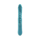 Adam & Eve Eve's Thrusting Triple Joy Rabbit Vibrator in blue, designed for stimulating multiple erogenous zones.