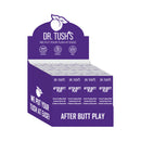 Dr Tush's After Butt Play Aftercare Gel Purple Box 12-Pack display showcasing soothing aftercare gel.