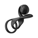 SVibe Snail Jovi Couples Ring Black - black couples vibrating ring featuring dual motors for shared pleasure.