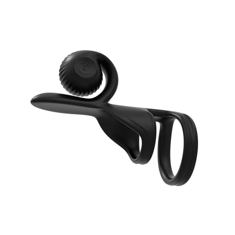 SVibe Snail Jovi Couples Ring Black designed for dual stimulation and pleasure enhancement.