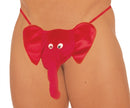 Mr Peanuts Elephant G-String Mens Red featuring a playful elephant pouch design in bold red color.