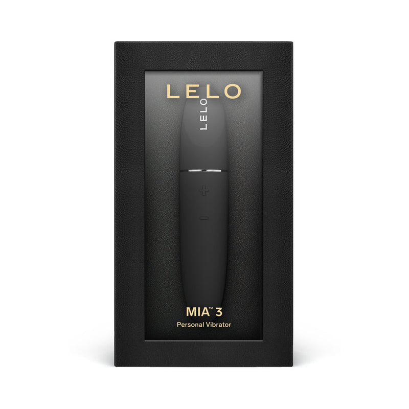 LELO MIA 3 Personal Vibrator Black in elegant packaging with a sleek design, perfect for discretion and pleasure.