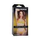 Signature Strokers Lily Larimar Pocket Pussy Vanilla product packaging with model wearing yellow lingerie.