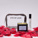 Eye of Love Love in Transit Confidence Attract Her Pheromone Gift Set with candle and rollerball in petals.