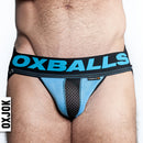 Oxballs Oxjok Airmesh Swagger Slider-strap Jock Sky Blue M featuring breathable mesh design for comfort.