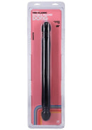 Classic Double Header Smooth Dildo 18 inches Black in packaging, showcasing its double-ended design for pleasure.
