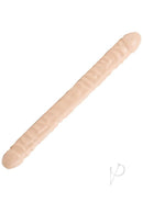 18-inch veined double header dong in white with lifelike heads and veined shaft for thrilling sensations