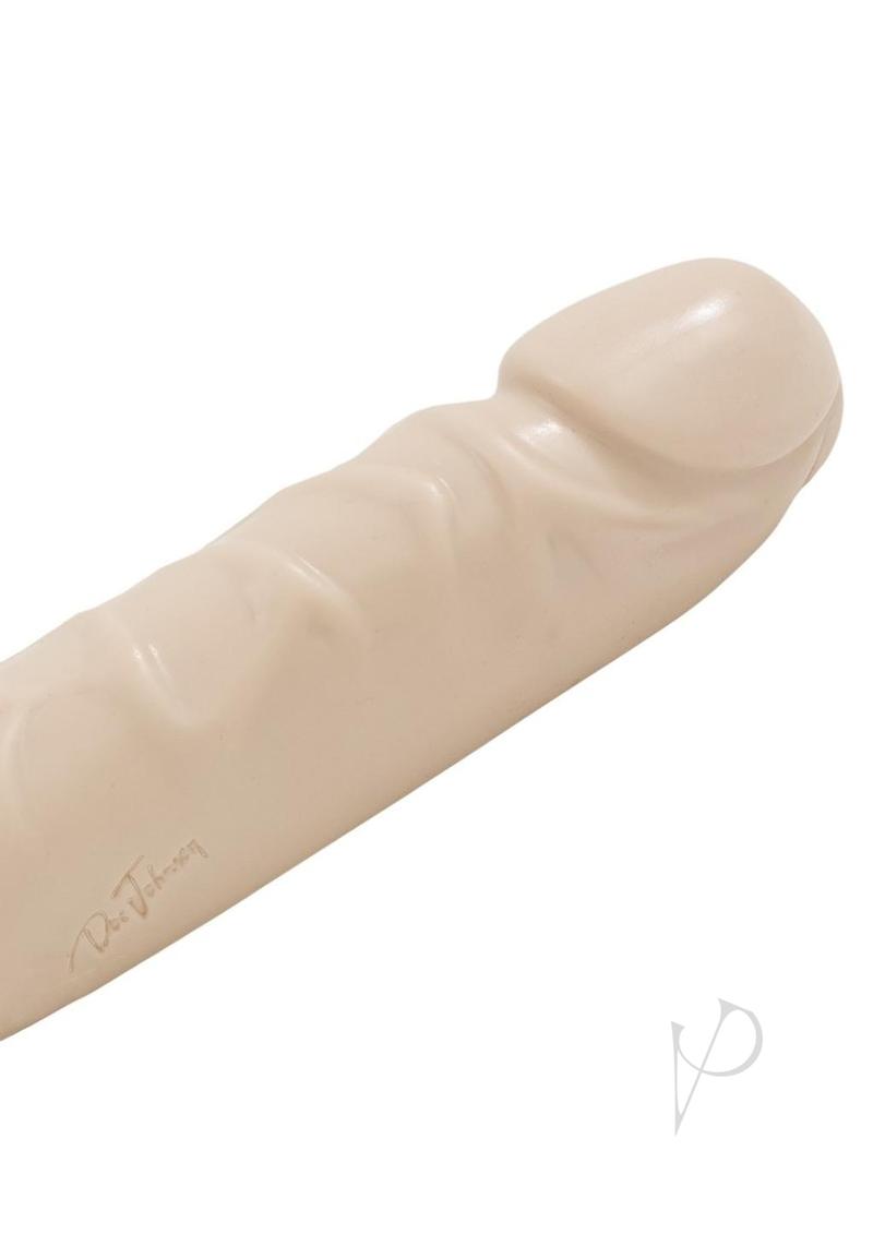 Jr Veined Double Header Dildo 12 inches Vanilla close-up view showcasing texture and design by Doc Johnson.